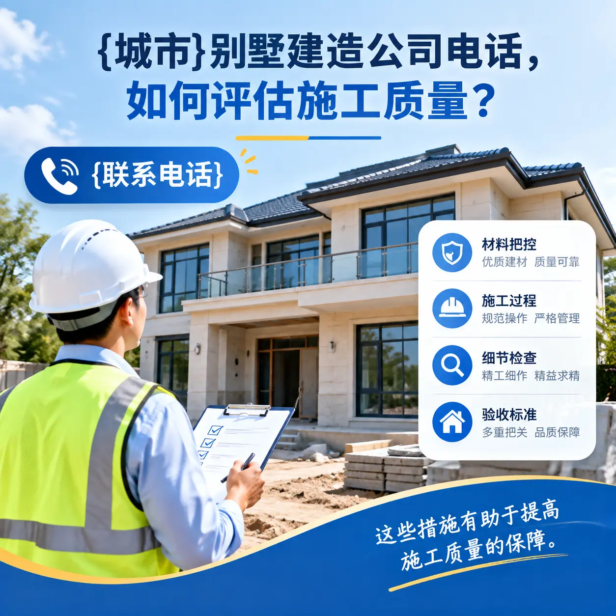 龙里别墅建造公司电话，如何评估施工质量？